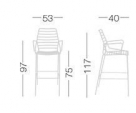 barová židle Link rozměr