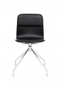 Bebo 6 up chrome bend leather black front view