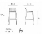 barová židle Lido_rozměr