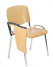 konferenční dřevěná židle se sklopným stolkem
