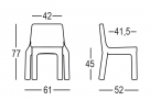 zahradní plastová židle Simple_rozměr